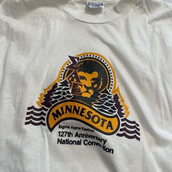Sigma Alpha Epsilon VTG Minnesota Single Stitch T-Shirt Size XL - Picture 1 of 9